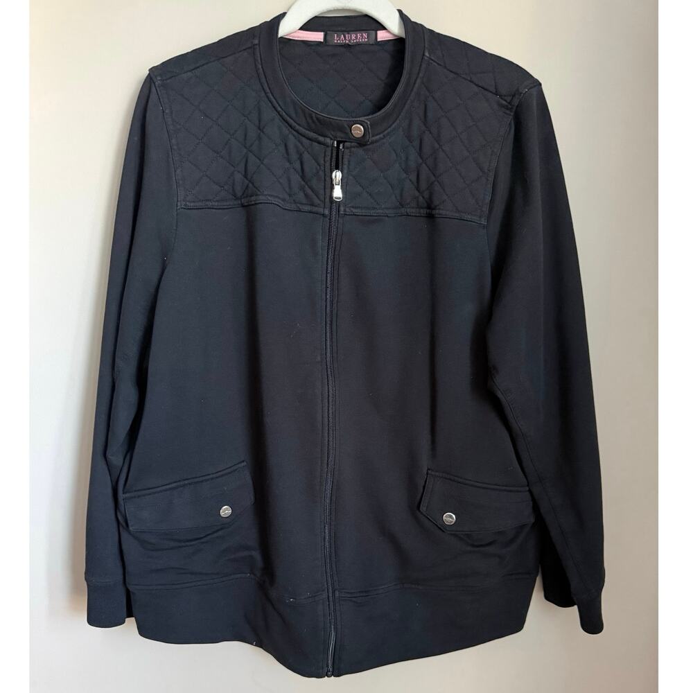 Vintage Y2K‎ Lauren Ralph Lauren Black Label Quilted Black Jacket, Est. Size 2X